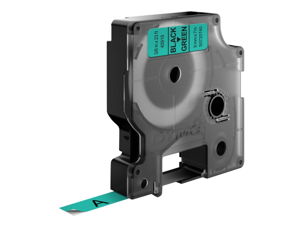 Dymo D1 - Standardetiketten - Schwarz Auf Grün - 9Mm X 7M, Schwarz Auf Grün, Polyester, Belgien, -18 - 90 °C, Dymo, Labelmanager, Labelwriter 450 Duo