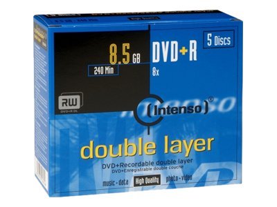 Intenso - 5 X Dvd+R Dl - 8.5 Gb 8X - Cd-Boks