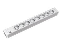 Bachmann - Stikdåse (Rackversion) - Ac 230 V - Output-Stikforbindelser: 8 - 1U - 19" - 2 M Ledning - Lysegrå