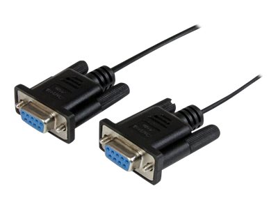 Startech 1M Black Db9 Rs232 Serial Null Modem Cable F/F - Db9 Female To Female - 9 Pin Rs232 Null Modem Cable - 1 Meter, Black - Nulmodem-Kabel - Db-