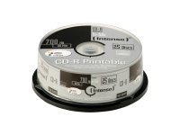 Intenso - 25 X Cd-R - 700 Mb (80 Min) 52X - Printbar Overflade For Ink Jet - Spindle