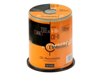 Intenso - 100 X Cd-R - 700 Mb (80 Min) 52X - Spindle