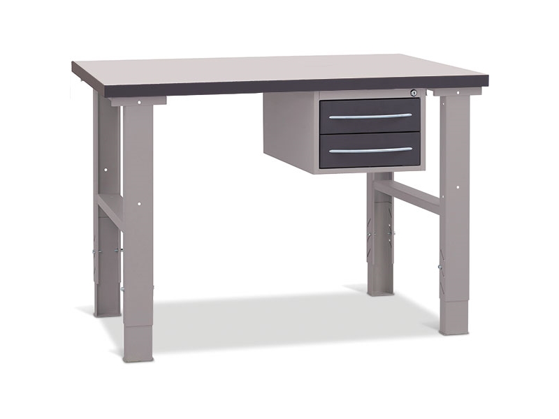 Filebænk 1200x800 mm inkl. skuffesektion (2 skuffer)