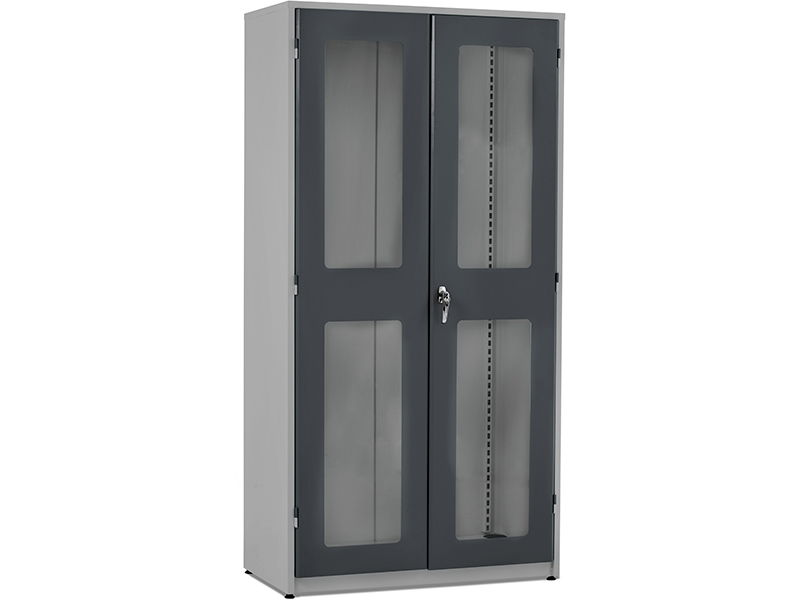 Verktygsskåp GBP 1020x540x2000mm med plexiglas och FlexLock, RAL7004/7024 | Möbler - Tillbehör - Kontorsförvaring | GameStuff