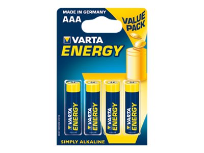 VARTA Energy AAA alkaline batteri kort med 4 stk