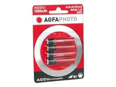 AGFAPHOTO - Batteri 4 x AAA - NiMH - (genopladeligt) - 1000 mAh