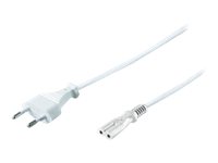 Microconnect Netzkabel Notebook - Strømkabel - Iec 60320 C7 Til Europlug (Han) - 3 M - Hvid