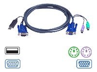 ATEN 2L-5506UP - Kabel til tastatur / video / mus (KVM) - USB, HD-15 (VGA) (han) til PS/2, HD-15 (VGA) - 6 m