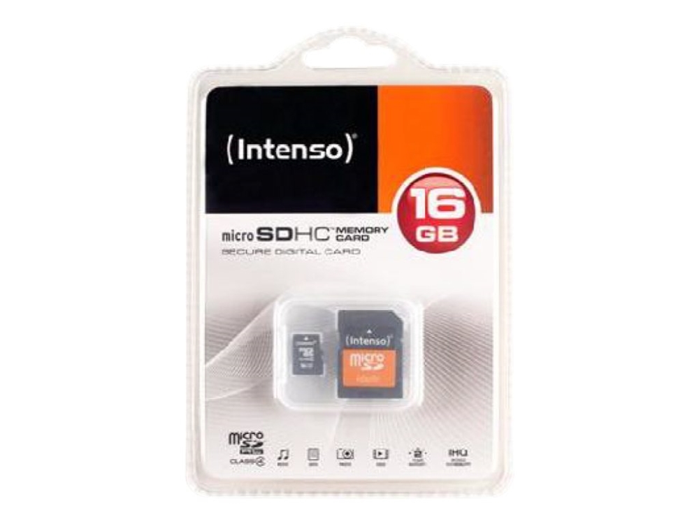 Intenso - Flash-Speicherkarte (Microsdhc-Zu-Sd-Adapter Enthalten) - 16 Gb - Klasse 4 - 140X/34X - Microsdhc