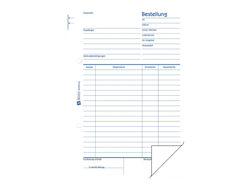 Avery Zweckform - Bestillingsblanket - 50 ark - A5 (148 x 210 mm) - duplikat - karbonfri