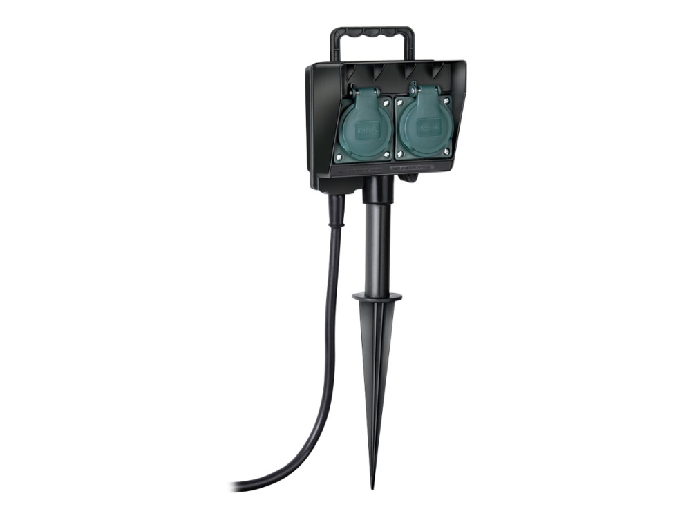 Brennenstuhl Outdoor Multiple Socket Outlet With Spike - Strømfordelingsenhed - Ac 230 V - Output-Stikforbindelser: 2 - 1.4 M Ledning - Tyskland