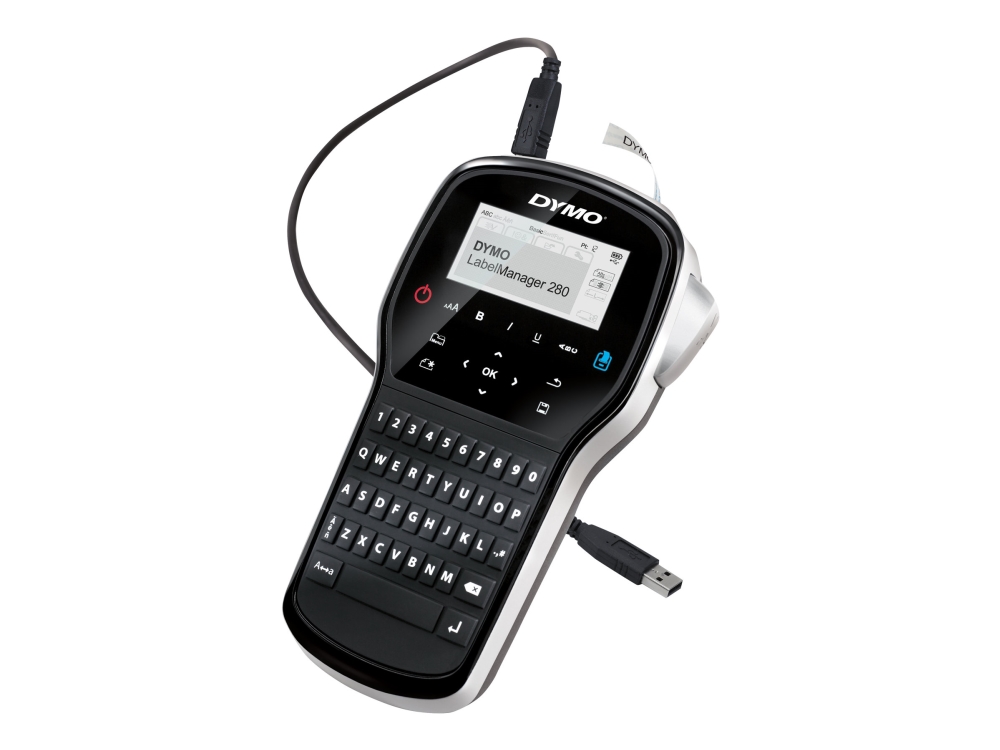 Dymo Labelmanager 280 Qwerty, Qwerty, D1, Wärmeübertragung, 180 X 180 Dpi, 15 Mm/Sek, Schwarz, Silber