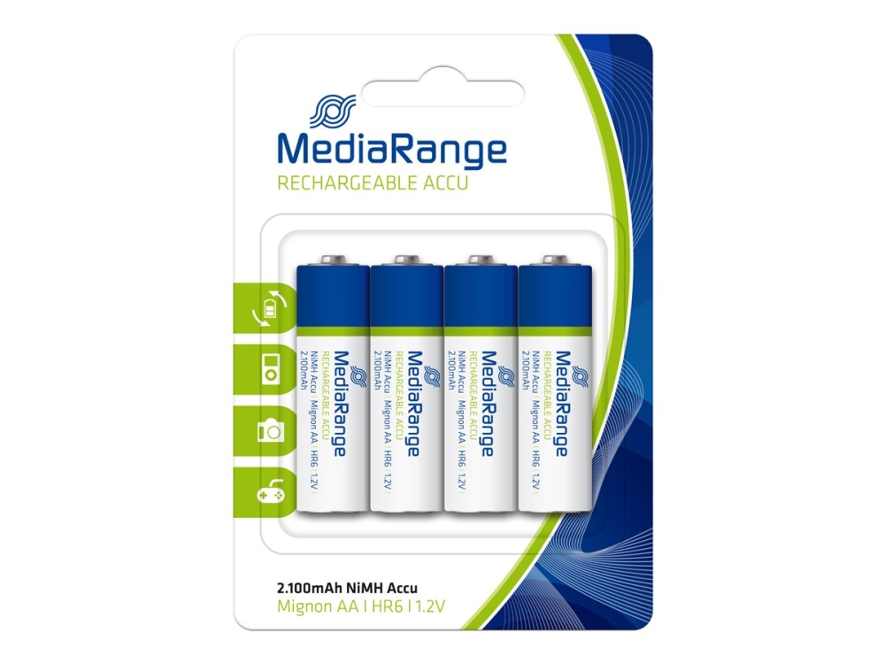Mediarange - Batterie 4 X Typ Aa - Nimh - (Wiederaufladbar) - 2100 Mah