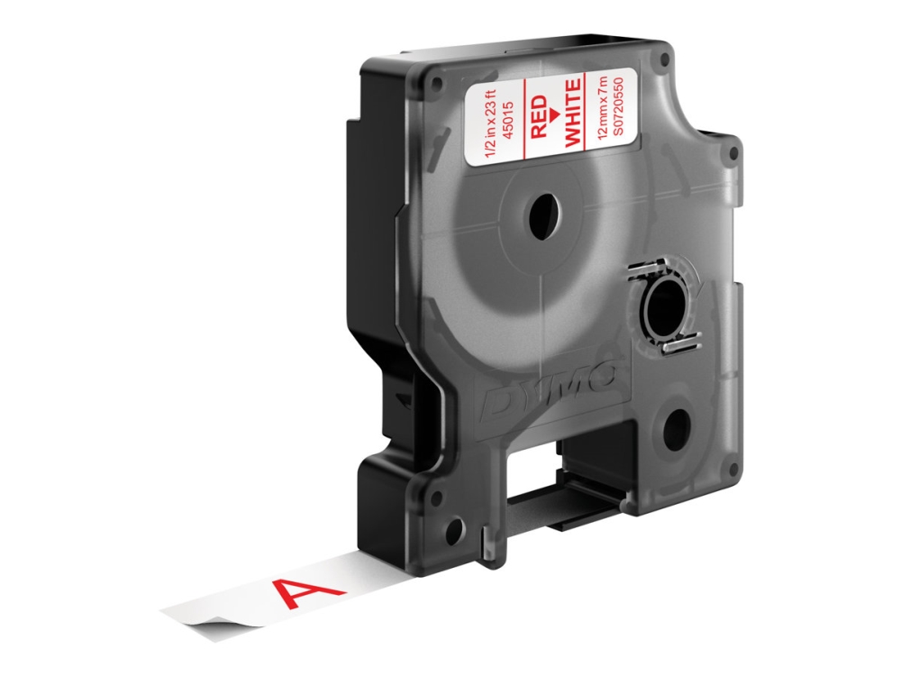Dymo D1 - Standardetiketten - Rot Auf Weiß - 12Mm X 7M, Rot Aud Weiss, Polyester, Belgien, -18 - 90 °C, Dymo, Labelmanager, Labelwriter 450 Duo