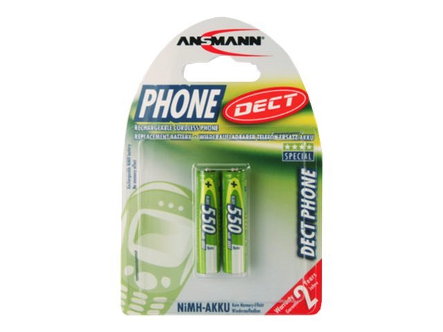 ANSMANN Dect - Batterier 2 x AAA - NiMH - 550 mAh | EL Artiklar - Batteri - Uppladdningsbara batterier | GameStuff