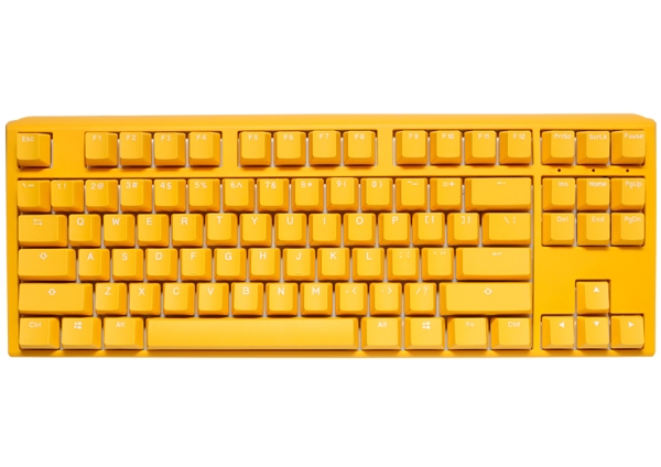 Ducky One 3 TKL, Langallinen, USB, Mekaaninen, QWERTY, RGB LED, Keltainen