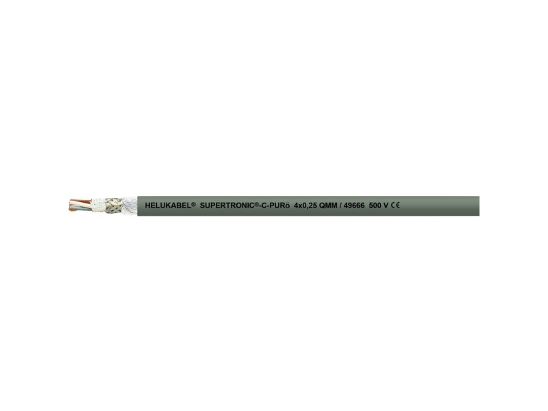 HELU 49654-500 Slæbekædekabel S-TRONIC-C-PURö 3 x 0.14 mm² Grå 500 m