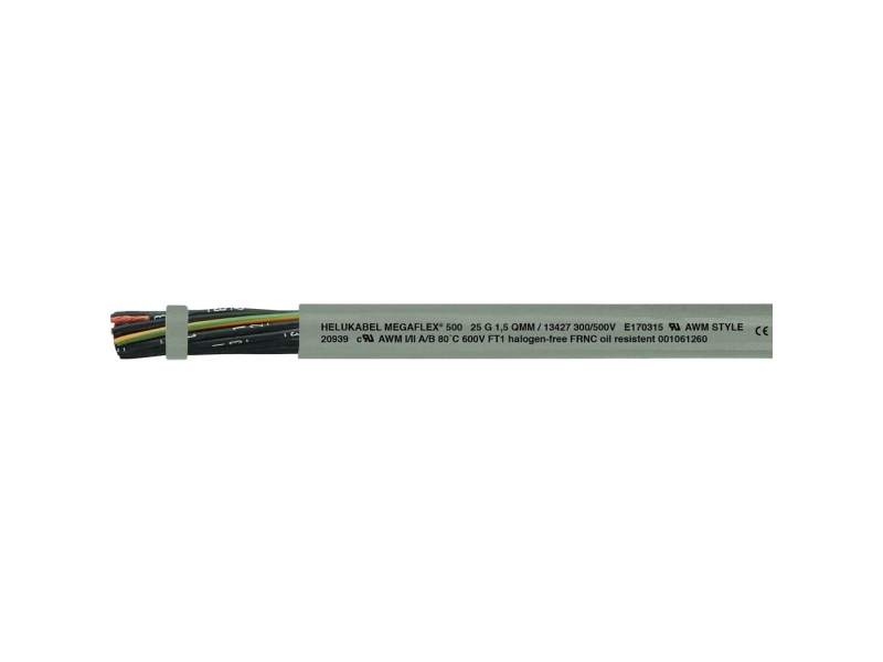 HELU MEGAFLEX® 500 Styreledning 3 x 0.50 mm² Grå 13346-500 500 m