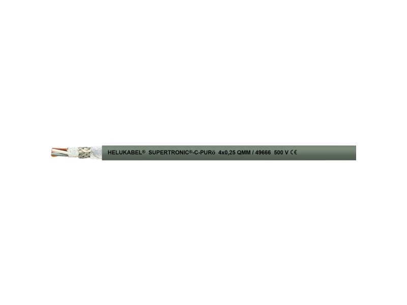 HELU 49655-500 Slæbekædekabel S-TRONIC-C-PURö 4 x 0.14 mm² Grå 500 m