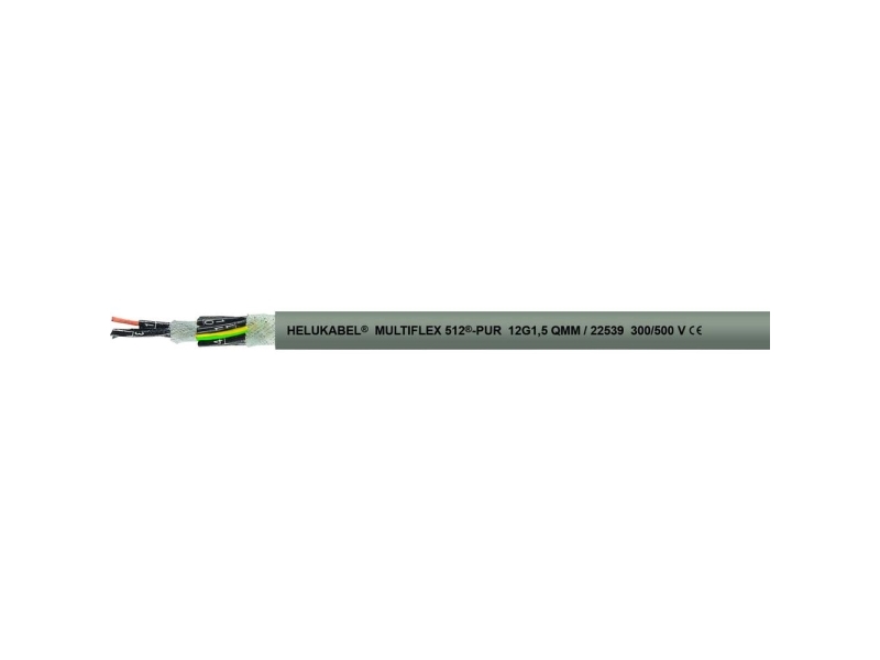 HELU 22501-500 Slæbekædekabel M-FLEX 512-PUR 2 x 0.5 mm² Grå 500 m