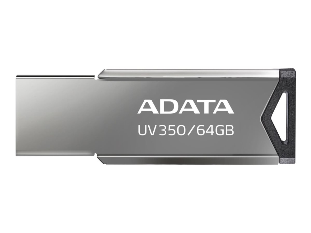 ADATA UV350, 64 GB, USB A-tyyppi, Ilman suojusta, 5,9 g, Harmaa