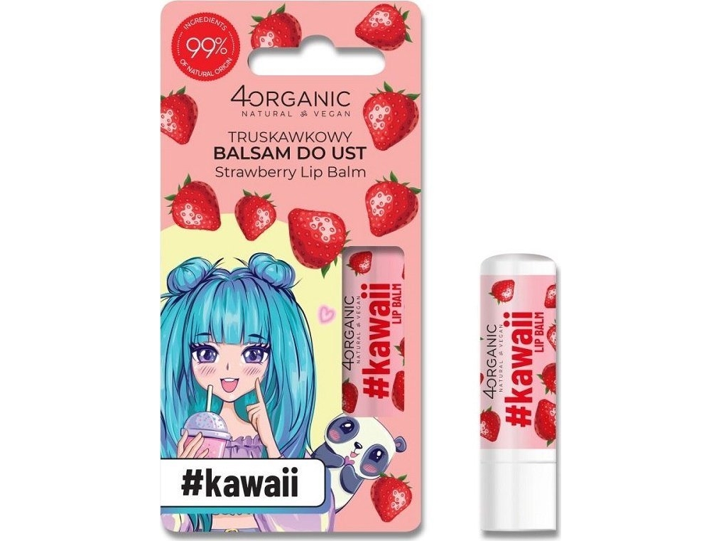 4Organic_Lip Balm #Kawaii Lip Balm Strawberry 5G