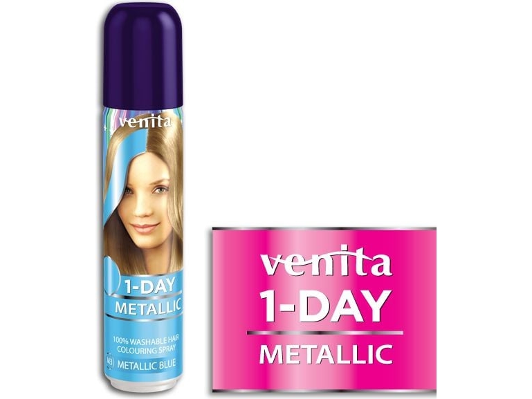 Venita 1-dags spray metallic nr. 3 blå 50 ml