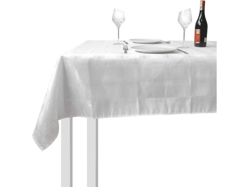 Excellent Houseware Obrus PLAMOODPORNY na stół biały prostokątny 220x150 cm