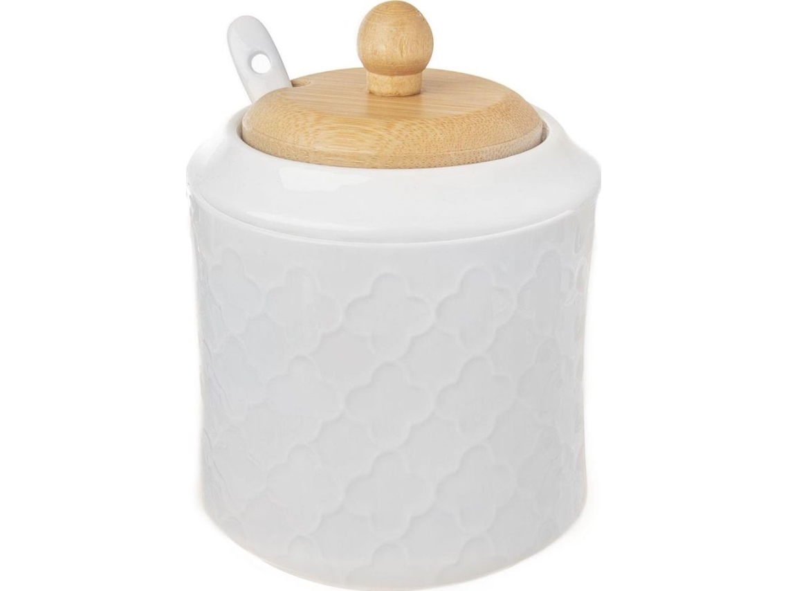 Orion sockerkruka i porslin med sked och bambulock, 11,5 cm | Baby & barn - Inredning - Skålar | GameStuff