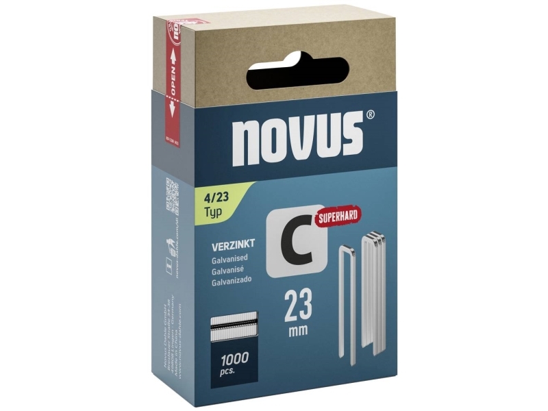 Novus Tools 042-0803 Smalrygklammer Type 4 1000 Stk Dimensioner (L X B) 23 Mm X 6.1 Mm