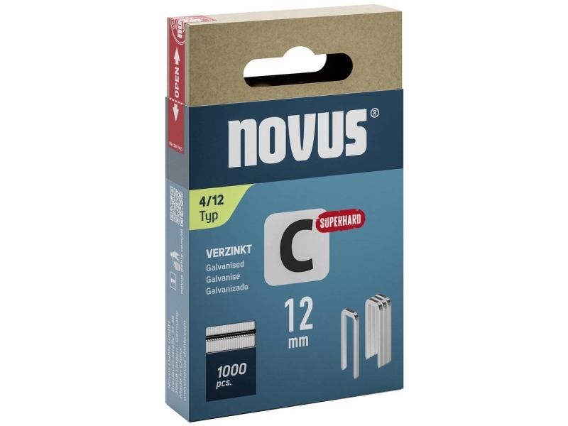 Novus Tools 042-0800 Smalrygklammer Type 4 1000 Stk Dimensioner (L X B) 12 Mm X 6.1 Mm
