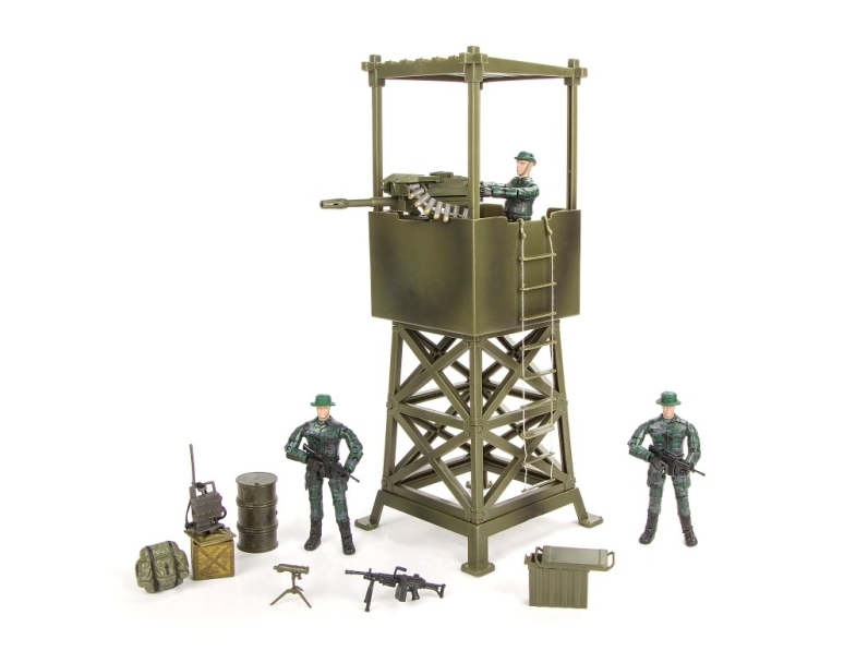World Peacekeepers 1:18 Militärischer Aussichtsturm Mit 3 Actionfiguren