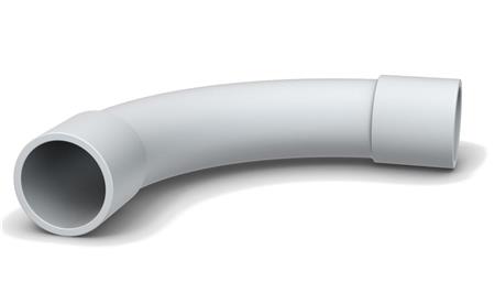 Böjning 90 grader för PVC-plaströr 16 mm (5/8) grått | EL Artiklar - Installation & Flex rör - Rör | GameStuff