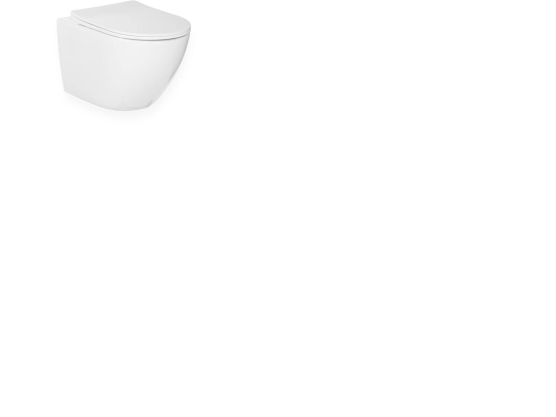 BLUE LABEL Rimfree hängande skål inklusive toalettsits med Soft Close &amp Quick Release-funktion - bultavstånd 180 mm - djup 490 mm | VVS Artiklar - Badrum - Tillbehör för toalett | GameStuff