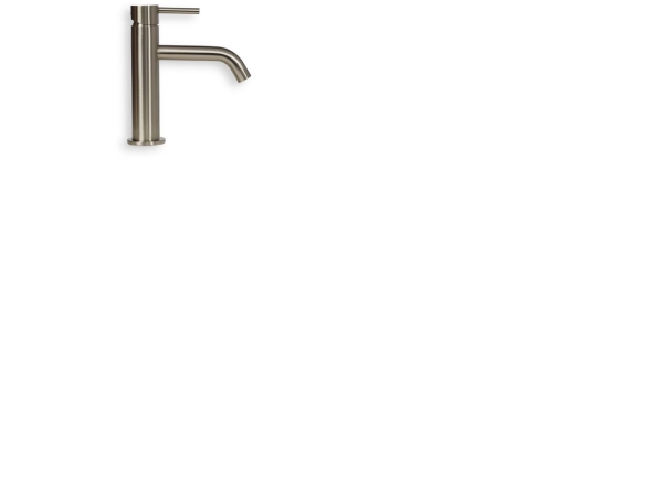 BLUE LABEL Engreppsblandare för tvättställ utan pop-up avfall - kallstartfunktion &amp 3/8 anslutningsslangar - borstad nickel | VVS Artiklar - Badrum - Tvättställsblandare | GameStuff