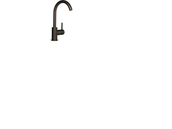 BLÅ ETIKET Ettgrepps handfatsarmatur utan bottenventil - kallstartsfunktion & 3/8 anslutningsslangar - pistolmetall - med roterbar C-pip | VVS Artiklar - Badrum - Tvättställsblandare | GameStuff