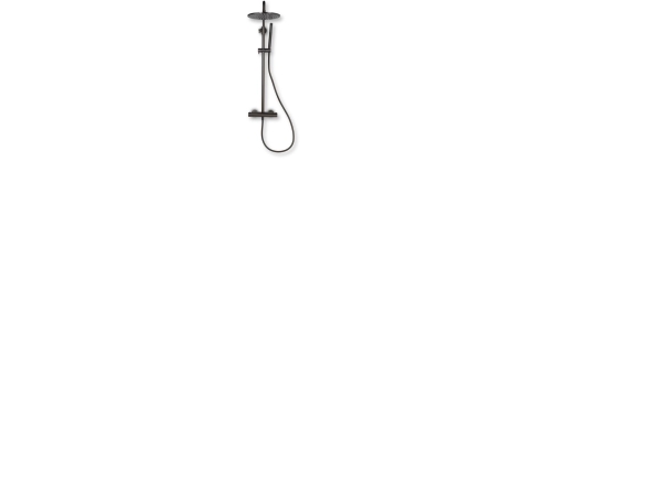 BLUE LABEL Brusesystem med Ø250 mm hovedbruser samt termostatarmatur - inklusiv koblinger og rosetter - gun metal | N - A | GameStuff