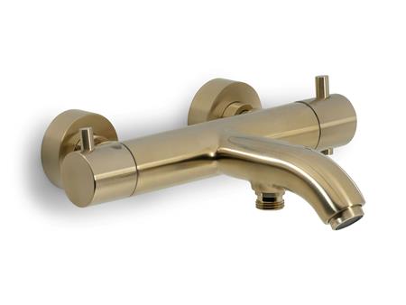 BLUE LABEL Termostatblandare för badkar och dusch - borstat guld | VVS Artiklar - Badrum - Badkarsblandare | GameStuff