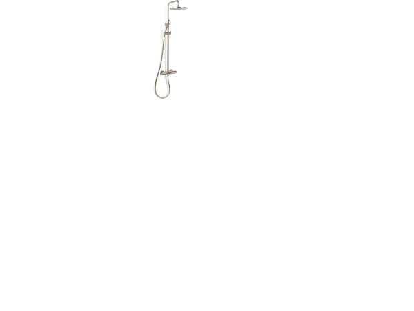 BLUE LABEL Duschsystem med Ø250 mm takdusch och termostatblandare - inklusive kopplingar och rosetter - mässing - borstat guld | N - A | GameStuff