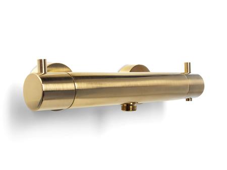 BLUE LABEL Termostatblandare med 1/2 utlopp - inklusive kopplingar och rosetter - borstat guld | VVS Artiklar - Badrum - Badkarsblandare | GameStuff