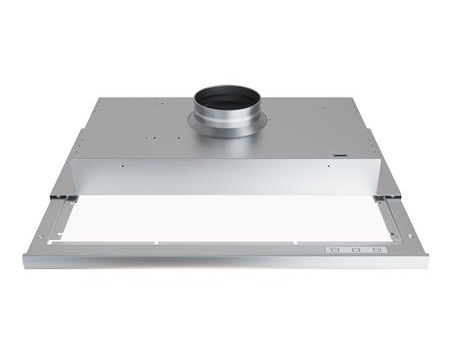 Exhausto Dunstabzugshaube Esl245aer, Ausziehbare Haube Mit Aluminiumfront, Elektrischer Klappe, Boost-Funktion Und Vormontiertem Kabel Für Potentialf