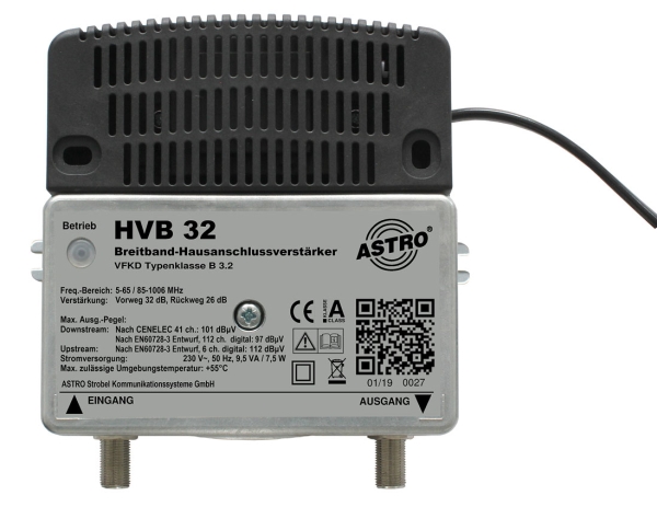 Astro Hvb 32, F, Vekselstrøm, 7,5 W, 230 V, 50 Hz, -15 - 55 °C