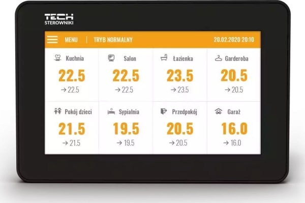 TECH CONTROLLERS M-8n betjeningspanel til L-8E TECH CONTROLLERS WG.20.0138 indbygget trådløs sort