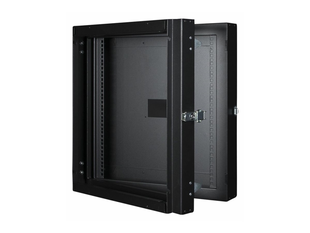 Logon Rwmd12ubl, 12U, Wandmontage-Rack, 80 Kg, Schwarz, Metall, 48,3 Cm (19")