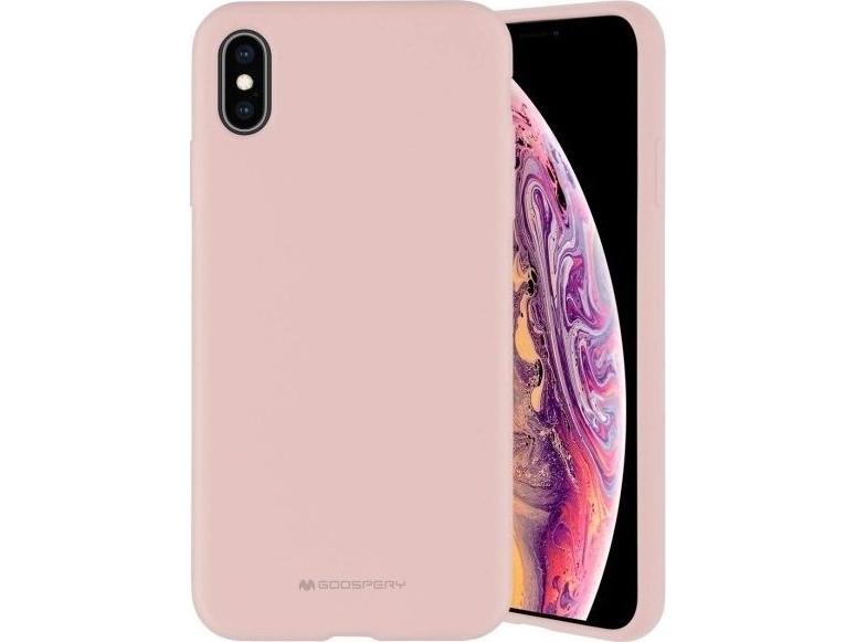 Mercury Silicone Apple Iphone 15 Pro Max 6,7" Etui Til Iphone 15 Pro Max Pink Og Beige
