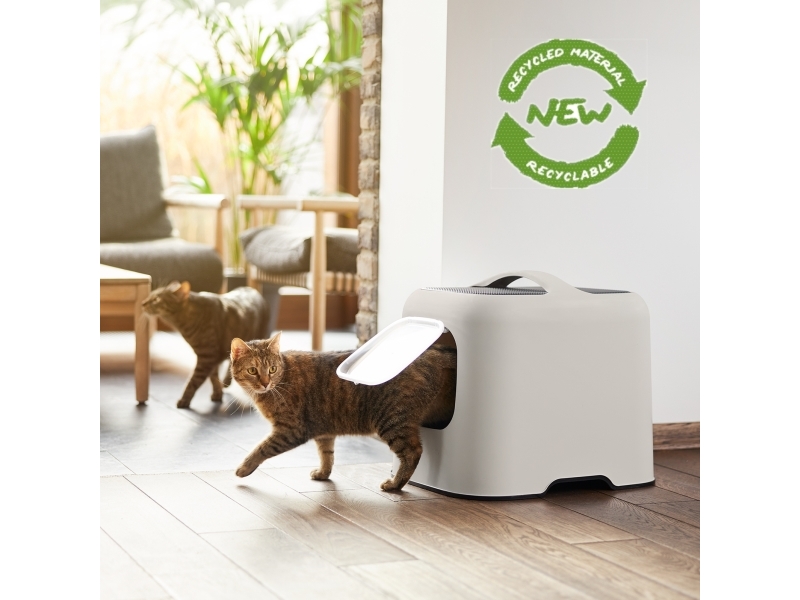 Rotho BIALA, Katt, Kattsandlåda med tak, Beige, Plast, 395 mm, 510 mm | Sällskapsdjur - Katt - Kattlåder | GameStuff