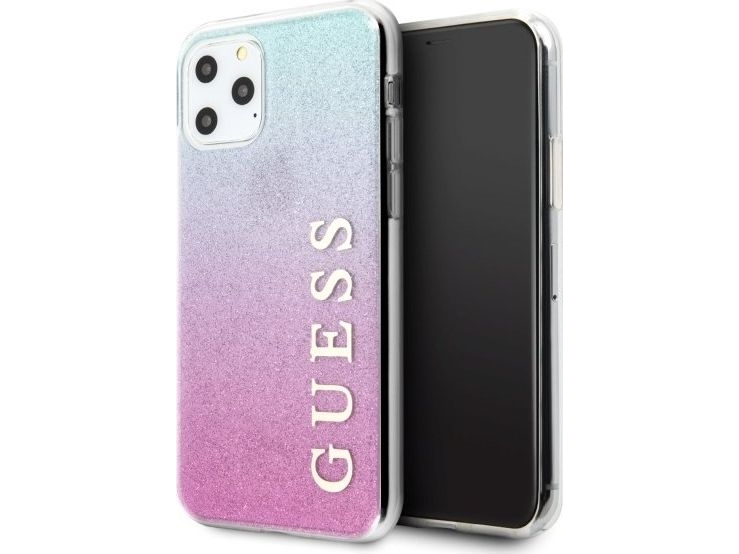 Guess Guhcn65pcuglpbl Iphone 11 Pro Max Hårdt Etui Glitter Gradient Roseblå/Pinkeblå