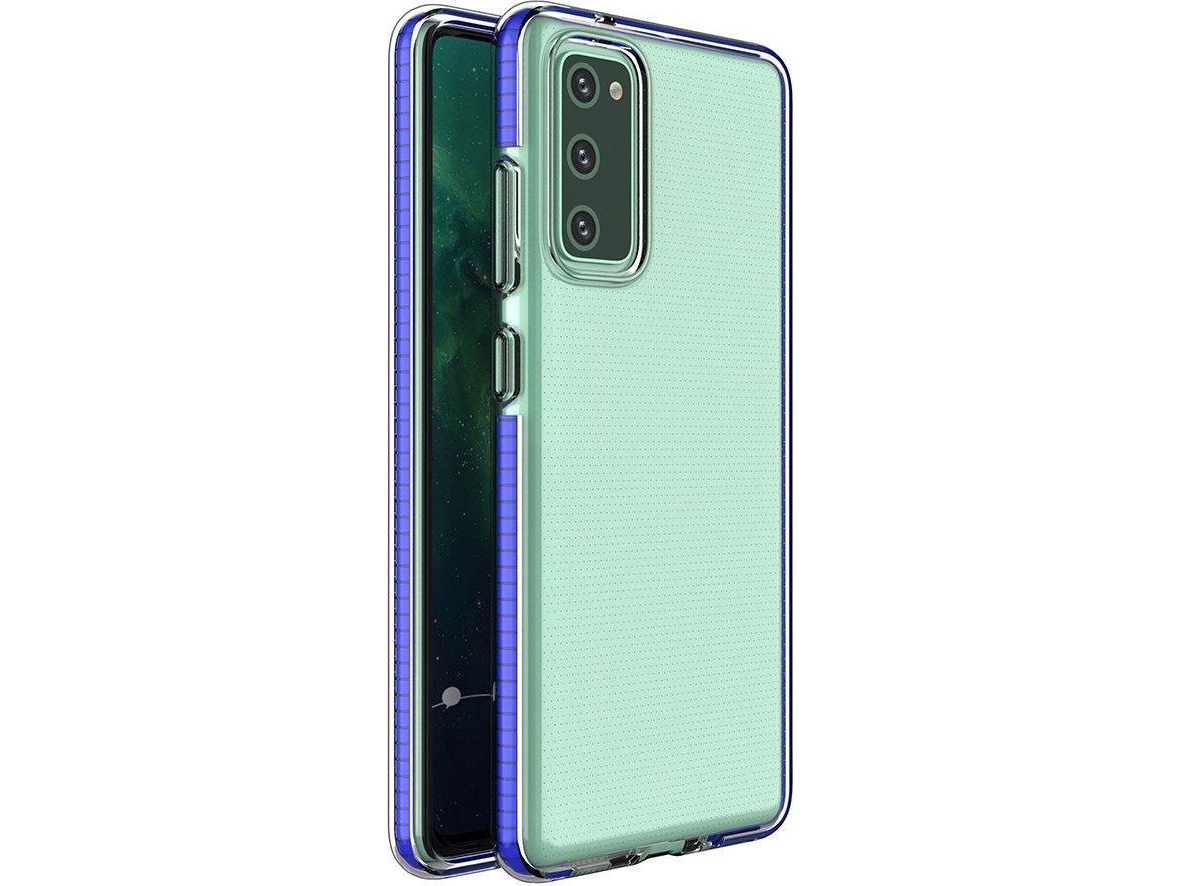 Hurtel Spring Case Geléfodral Med Fargad Ram För Samsung Galaxy A72 4g Mörkblå