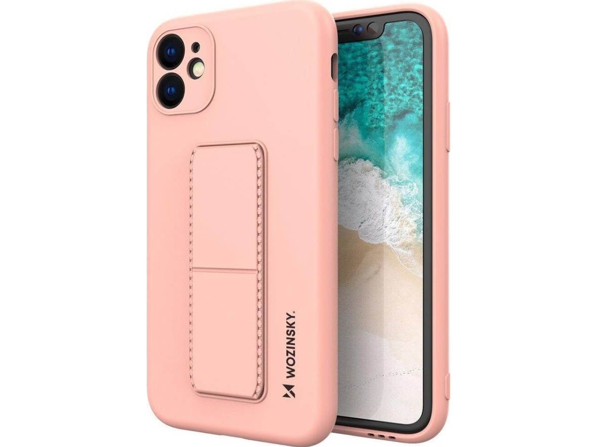 Pung-/Kickstand-Cover Wozinsky Silikone Med Stativ Iphone 12 Pink