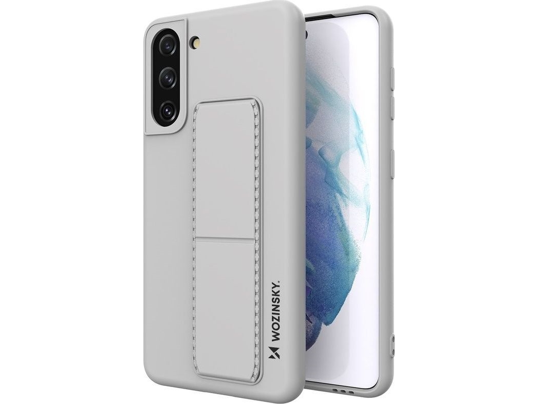 Wozinsky Wozinsky Kickstandfodral Flexibelt Silikonfodral Med Stativ Samsung Galaxy S21 5g S21 Plus 5g Grå